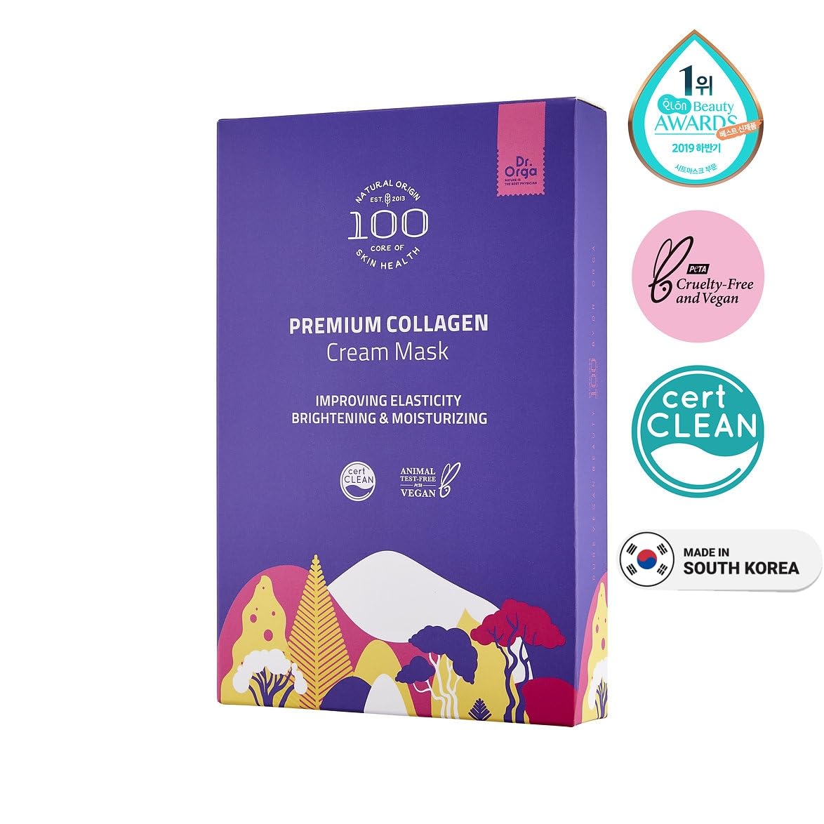 Premium Bio-Collagen Real Deep Mask, Hydrating Overnight Hydrogel Face Mask, Pore Minimizing, Elasticity Improvement, 5 Masks per Pack, [Made in South Korea]