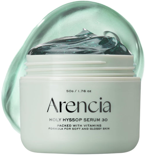 Glow Hyssop Overnight Face Mask Serum - hydrating & Anti-Aging Serum for younger looking Korean Glass Skin, 30% Vitamin A, C, E, 10% Niacinamide, Peptide