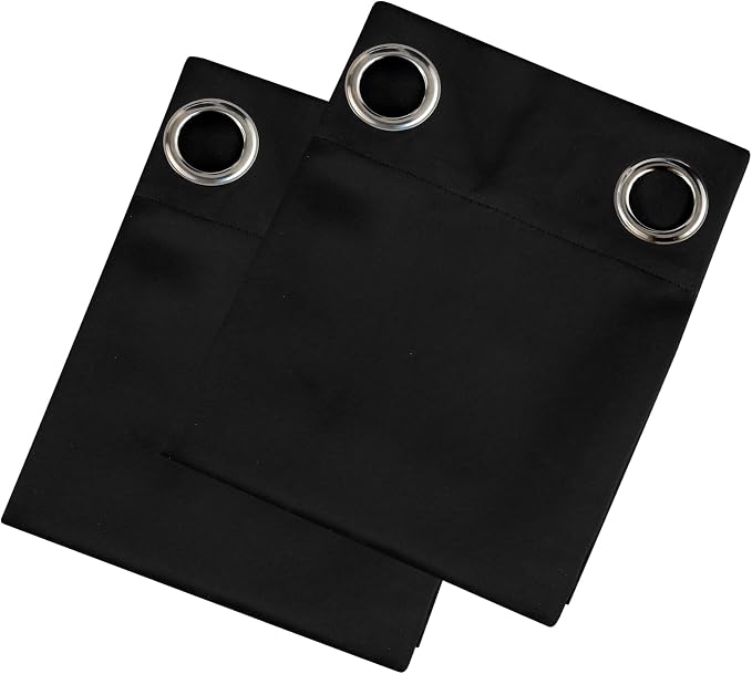 LEMOMO Blackout Curtains 66 x 54 Inch Long Black Curtains Set of 2 Panels Room - Image 9