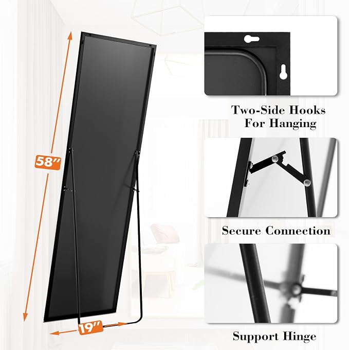 Sweetcrispy 58"x19" Full Length Mirror, Leaning or Standing Full Body Mirror - Image 5