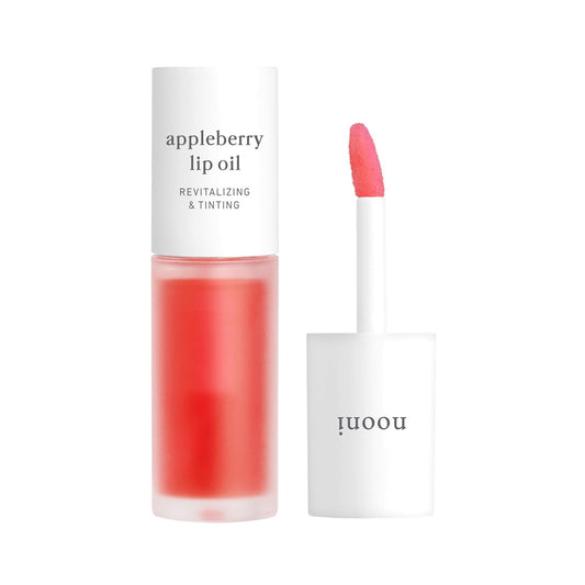 NOONI Korean Lip Oil - Appleberry | Long-Lasting, Moisturizing, Plumping, Revitalizing for Dry Lips, Waterproof, No Peel Off, Hydrating, Nourishing Crystal Clear, 0.12 FL Oz