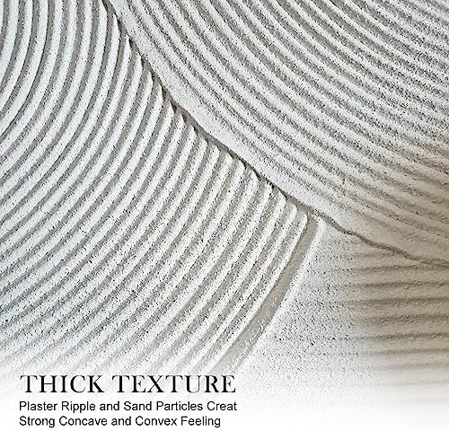 Zessonic White Boho 3D Textured Hand-painted Abstract Wall Art - Image 2