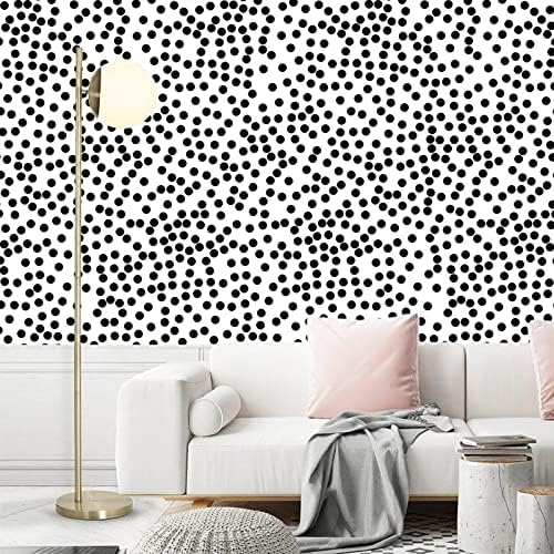 17.3”x120” Black and White Polka-Dot Wallpaper Self-Adhesive Contact Paper - Image 5