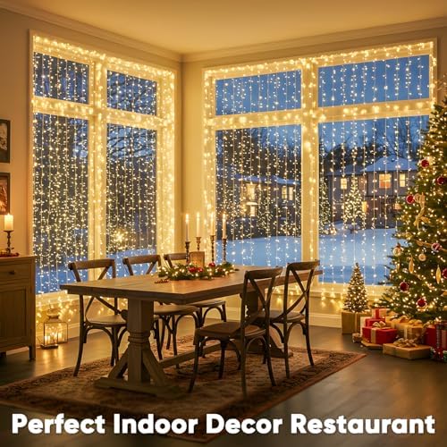 suddus 600 LED Christmas Curtain Lights Outdoor, 9.8x19.6ft Curtain Lights Plug - Image 4
