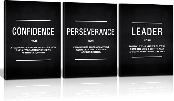 KAWAHONE Motivation Wall Poster Framed, Inspirational Leader Confidence by KAWAHONE