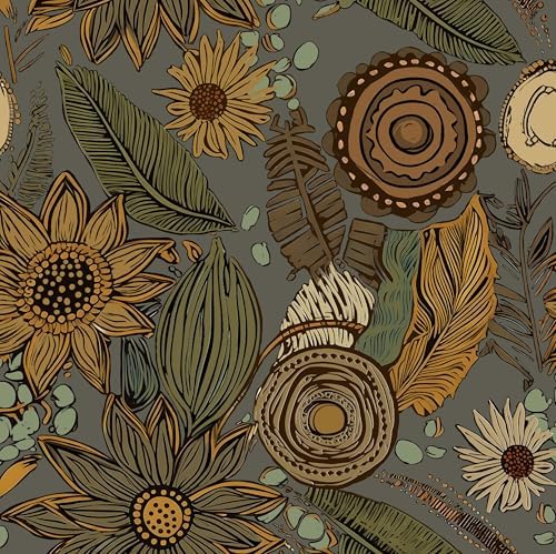 Laatse Boho Wallpaper Peel and Stick 17.5"x393" by Laatse