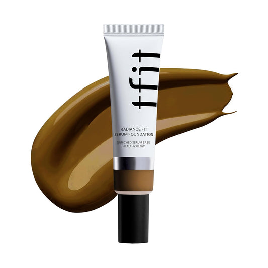 TFIT Radiance Fit Serum Foundation - Flawless Coverage, Dewy finish, Long-lasting Waterproof and sweatproof,Lightweight,Creamy Natural,1.05 Oz. (W10 Cocoa, 1.05 Oz.)