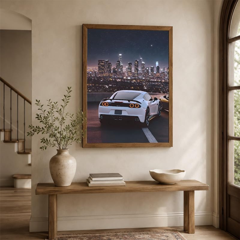InkFlow Posters City Skyline Sports Car Canvas Poster - Image 6