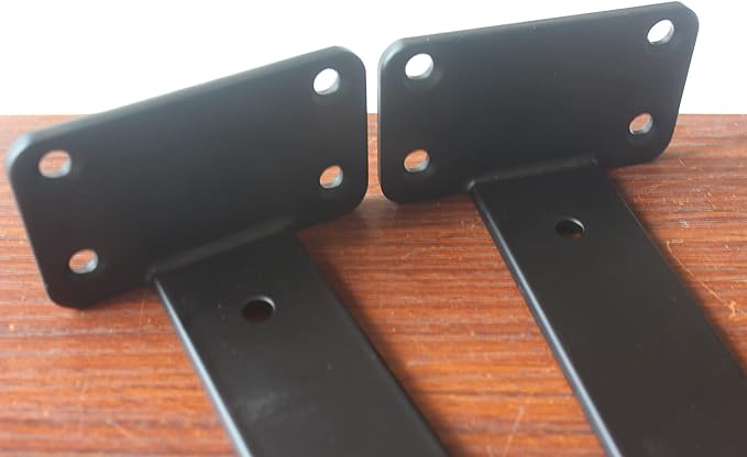 10 Pack - 8 inch Black Hidden L Shelf Bracket Iron Floating Shelf Brackets - Image 3