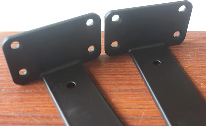 6 Pack - 14 inch Black Hidden L Shelf Bracket Iron Floating Shelf Brackets - Image 3