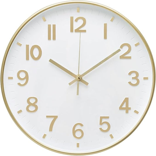 Wall Clock Modern Simple Quartz Decorative Clock Non-Ticking Silent Battery by BAKBRAND
