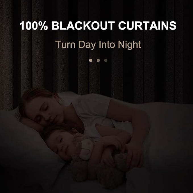 100% Blackout Shield Linen Blackout Curtains - Image 3