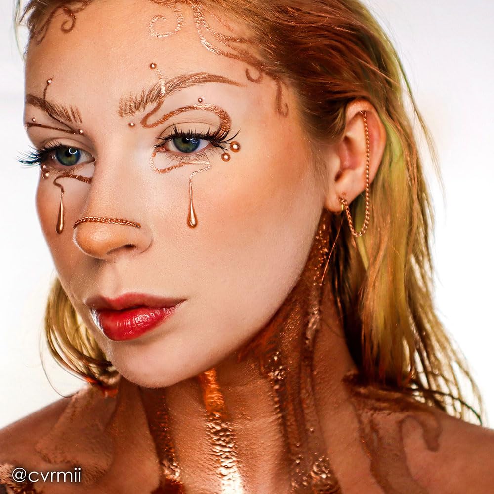 Mehron Makeup Metallic Powder (.17 oz) with Mixing Liquid (1 oz) (COPPER)