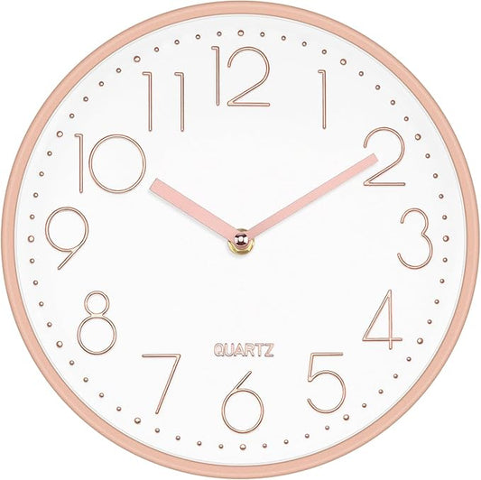Foxtop Modern Wall Clock 10 Inch Non-Ticking Silent Battery Operated Round by Foxtop