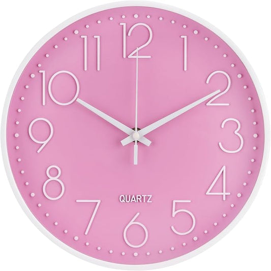 Wall Clock 10 Inch Non-Ticking Silent Modern Simple Style Round Decor Clock by BAKBRAND