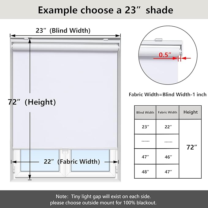 AOSKY Cordless Roller Shades Blackout Blinds - Image 5