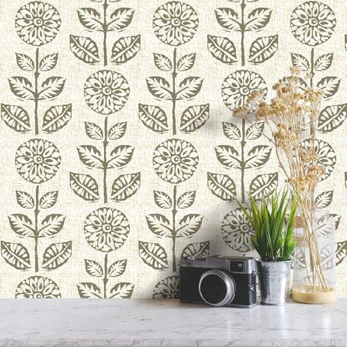 Wudnaye Vintage Floral Peel and Stick Wallpaper by Wudnaye