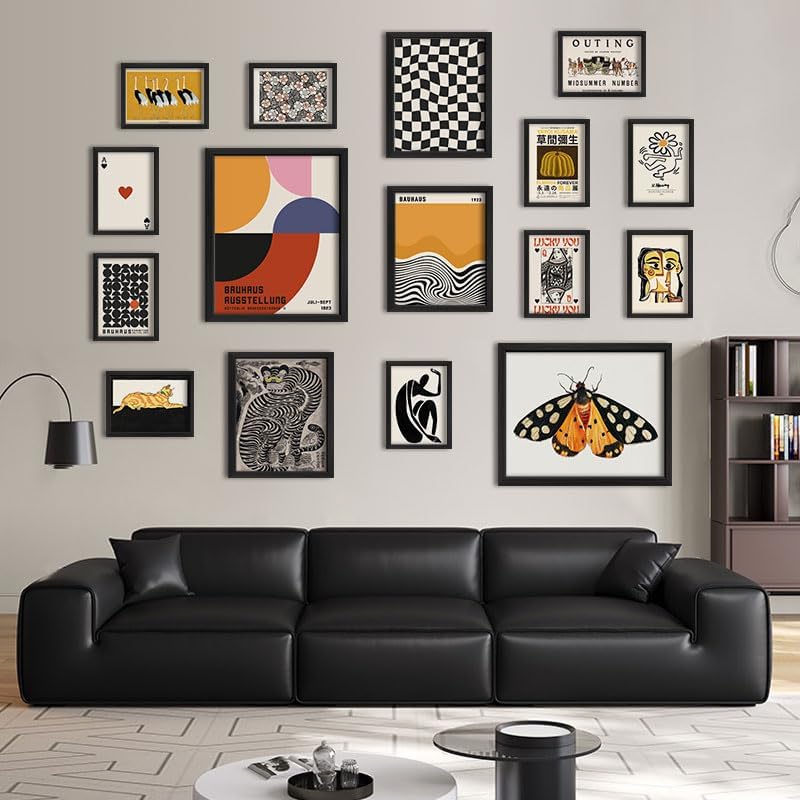 ANERZA 16 PCS Wall Art Framed Eclectic Wall Art Decor, Modern Maximalist Wall - Image 7
