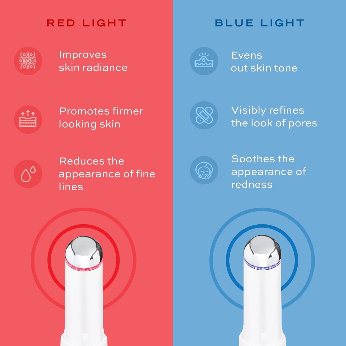 Eye & Face Wand/Tool – Heated Eye Wand with Vibration for Puffiness, Tired Eyes, Brighter Under Area, Redness Relief, Product Absorption, Smoother Skin & Relaxing Massage