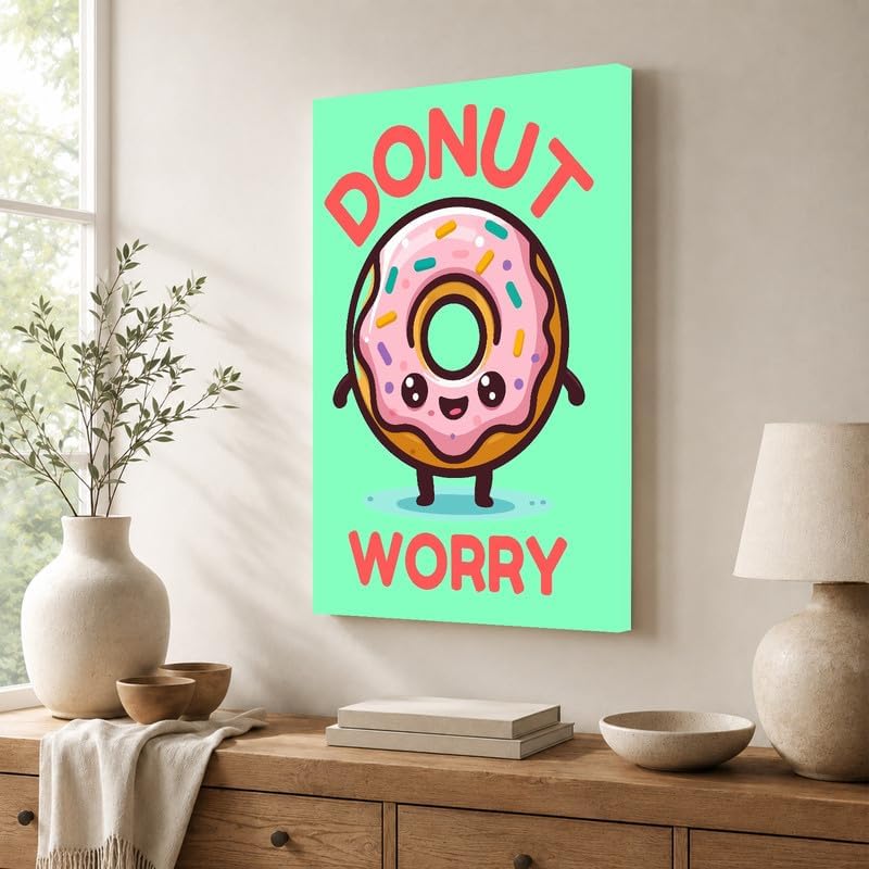 InkFlow Posters Donut Worry Canvas Poster - Image 4