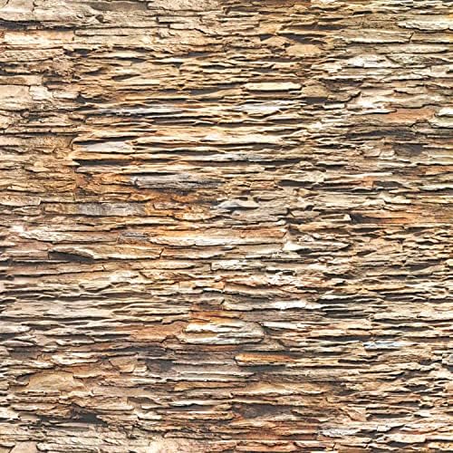 Dundee Deco REAZ185FB-10 Brown Faux Slate PVC 3D Wall Panel, 3.1 ft X 2.1 ft by DundeeDeco