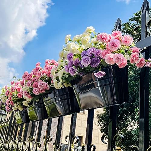 Hanging Planters, 10.6" Metal Railing Planters - Image 5