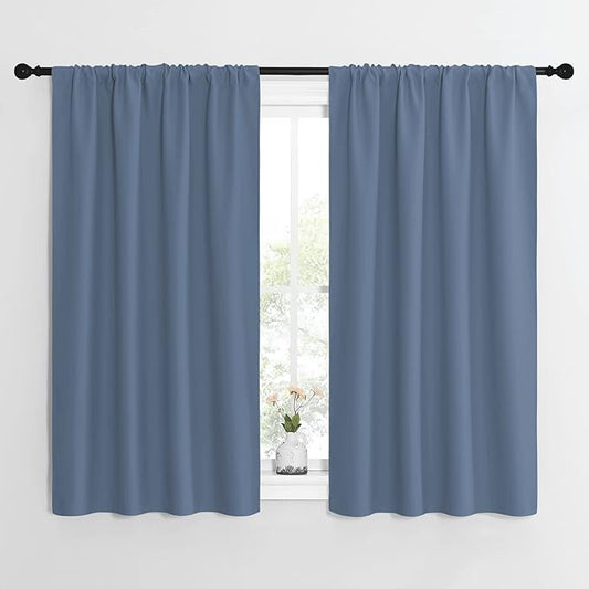 NICETOWN Kitchen Curtains, Short Blackout Curtains & Drapes, Small Window Rod by NICETOWN