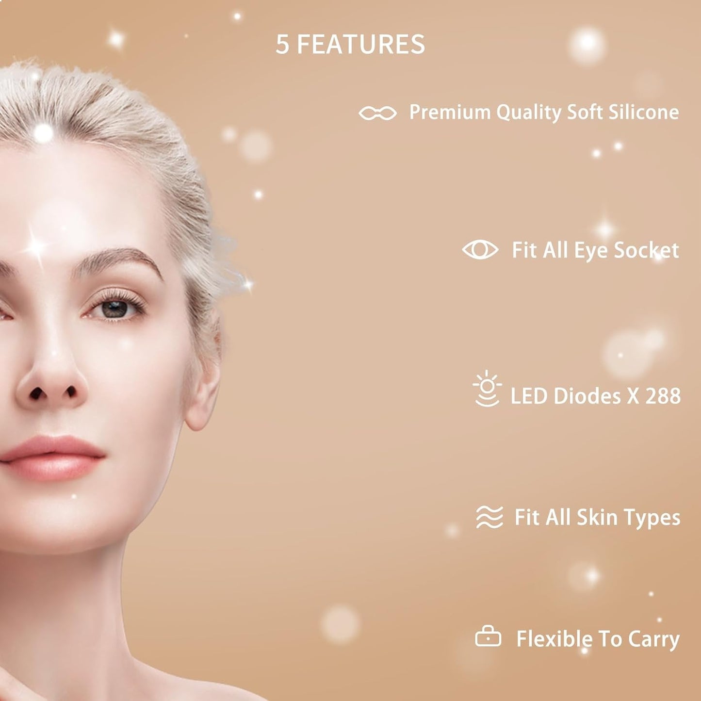 Red Light Therapy for Face Four Colors Led Face Mask Light Therapy with Remote LED Skincare Devices with Timing Function Rechargeable Red Light Therapy Beauty Facial Masks Care for Home Travel - White