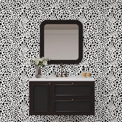 Vinjiasin Black and White Dalmatian Peel and Stick Wallpaper – Modern Spot - Image 4