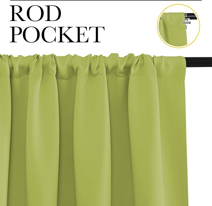 NICETOWN RV Blackout Curtains for Camper Windows, Fresh Green, Kitchen Curtains - Image 2