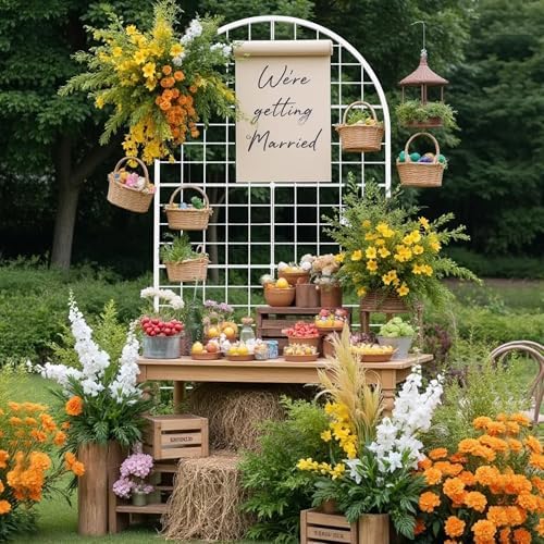 VGMiu Grid Wall Panel 2.6' x 5.8' FT Metal Grid Display Stand 1PCS White - Image 6
