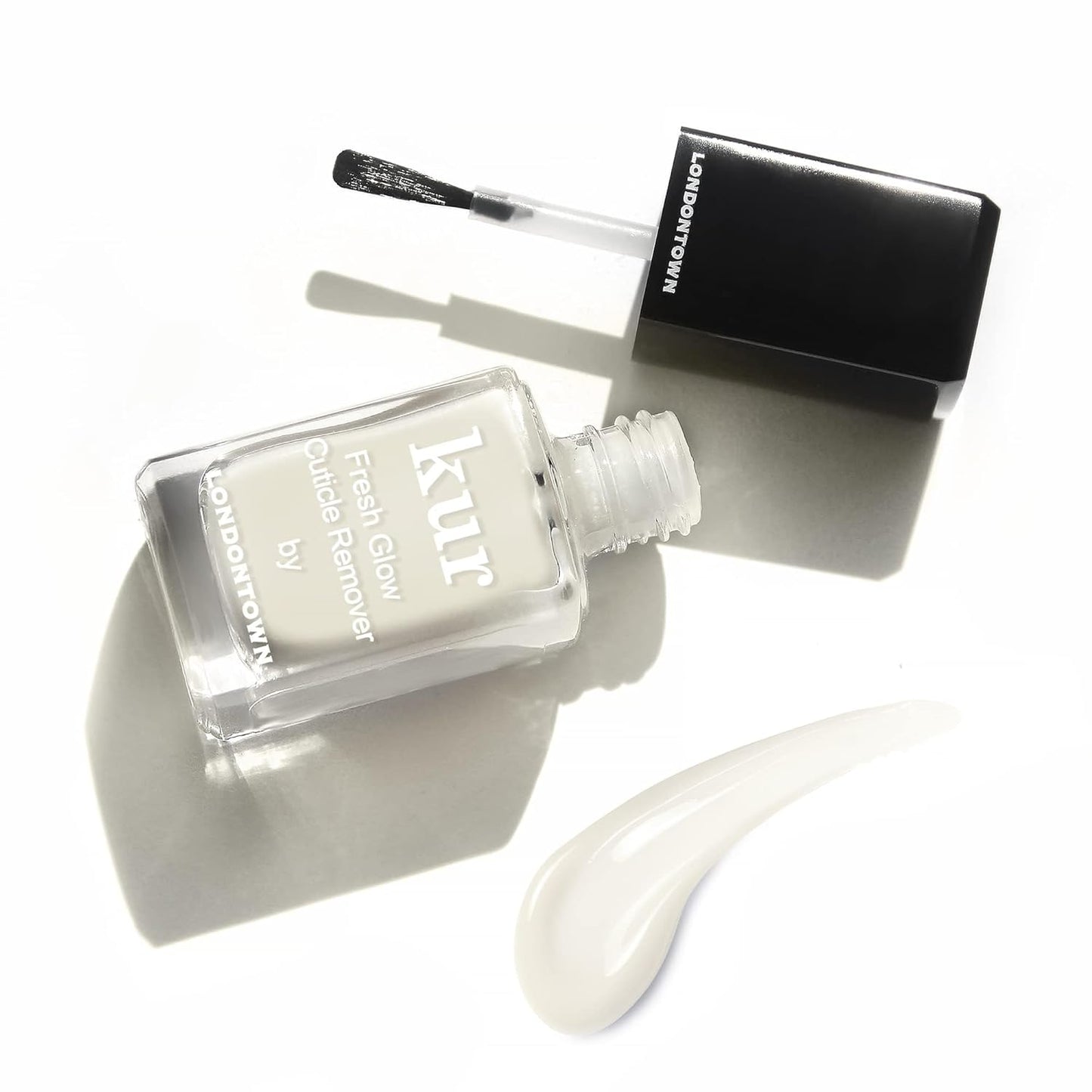 LONDONTOWN Fresh Glow Cuticle Remover with Pusher Tool - Instant Cuticle Remover Liquid - No Tool or Cutting Moisturizing Softening Nail Care for Dry, Damaged Cuticles, .40fl oz