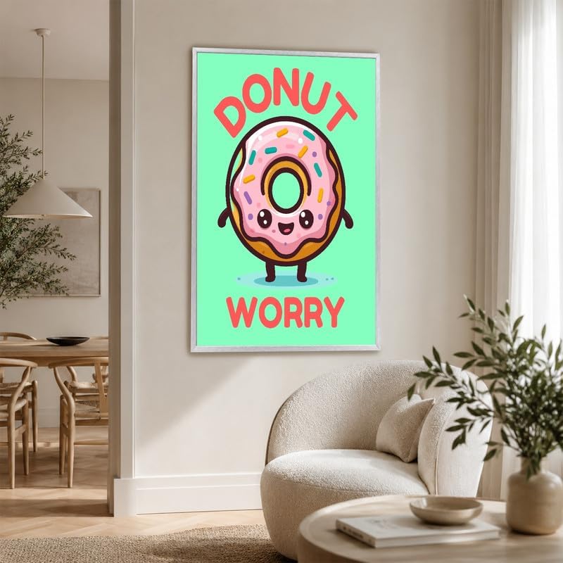 InkFlow Posters Donut Worry Canvas Poster - Image 5