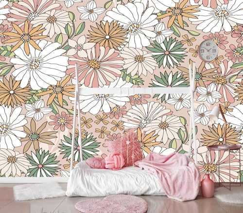 XMPMBM-Cartoon Floral Sunflower Nursery Room Fabric Wallpaper Simple by Moredurableandtear-resistantthantraditionalwallpaperwithexcellentadhesion