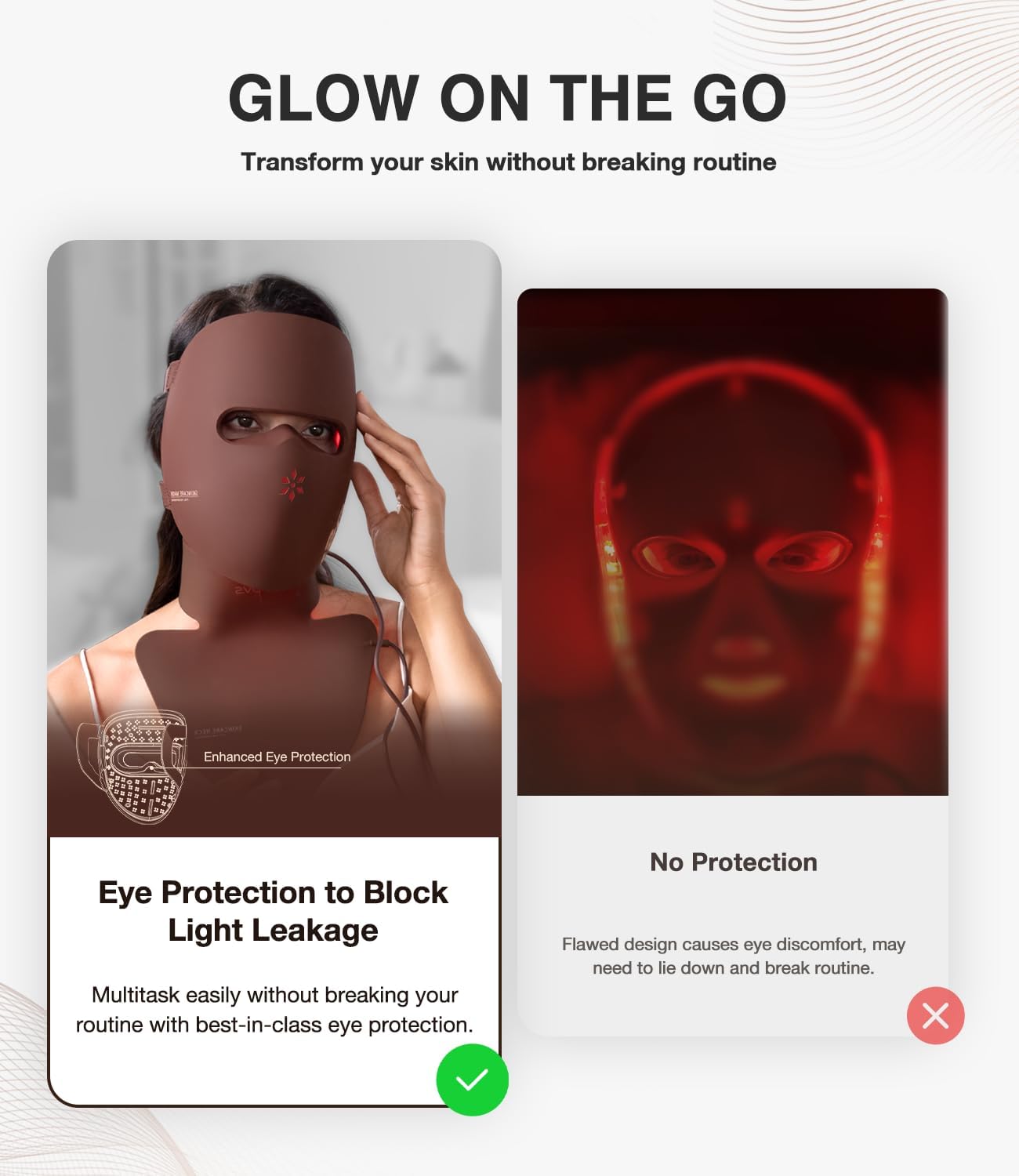 JOVS Red Light Therapy Mask for Face, LED Face Mask with Near-Infrared Light, Rechargeable, 4 Modes, Portable Anti-Aging Skin Care Device for Home Use