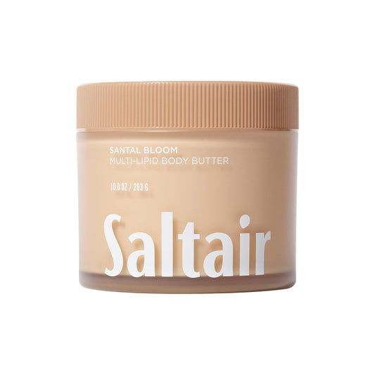 Saltair Multi-Lipid Body Butter - Rich, Nourishing Santal Bloom Hydrating Body Cream with Ceramide Complex, Coconut Oil, Shea Butter, and Sea Buckthorn. Deep Moisturizing Dry Skin Care. 10oz Jar