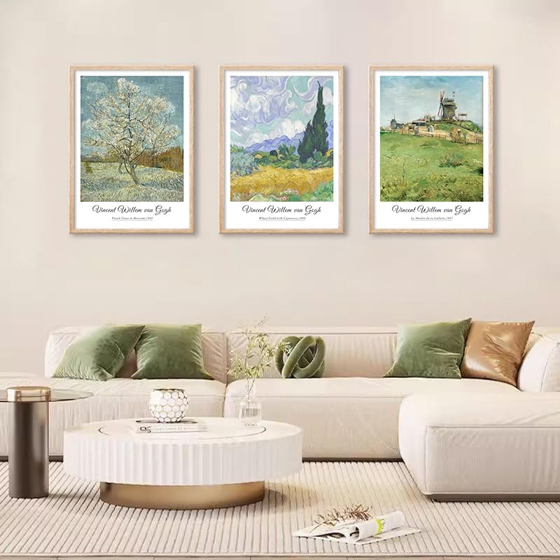 Framed Vincent Van Gogh Canvas Canvas Wall Art, Vintage Landscape Paintings - Image 6