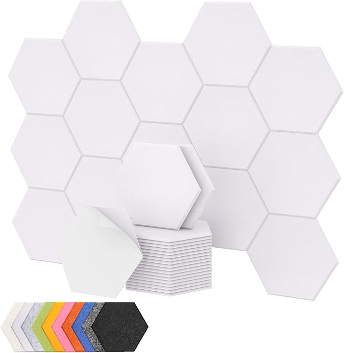 18 Pack High Density Hexagon Acoustic Panels, TONOR 12"x 10"x 0.4" Soundproof by TONOR