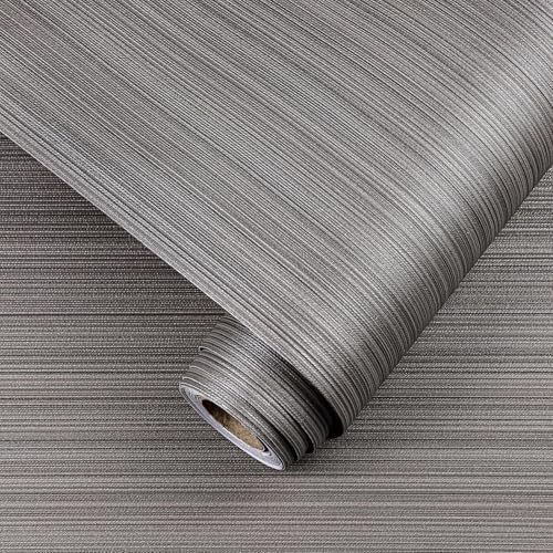 CAX Brown Grasscloth Peel and Stick Wallpaper Linen Texture Contact Paper by CAXPeelandStickWallpaper
