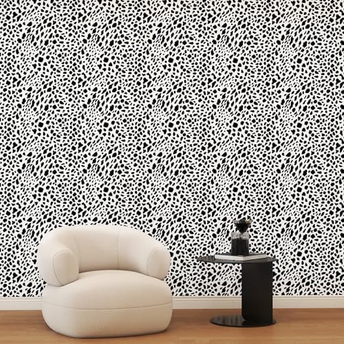 Vinjiasin Black and White Dalmatian Peel and Stick Wallpaper – Modern Spot - Image 7