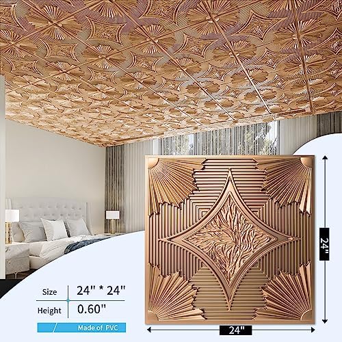 Art3d 24-Pack Waterproof 3D Drop Ceiling Tiles, 24 x 24 in - Image 4