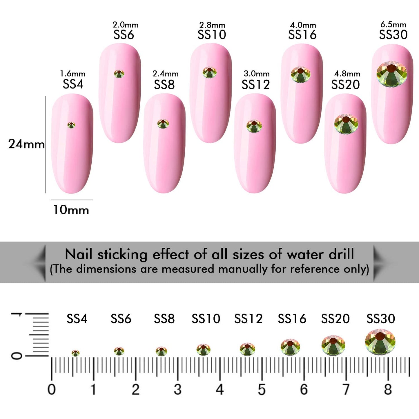 1440Pcs Blaze Crystal Rhinestones,Glass Flatback Rhinestones Mini Gemstones for Nail Face Makeup Art Crafts Clothes Decoration -(SS10,2.8mm,Blaze)