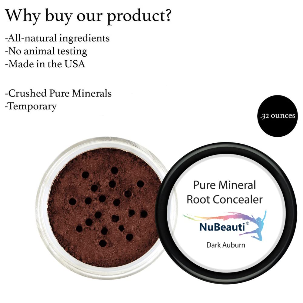 Hair Root Touch Up Powder - Dark Auburn - 11 True-to-Nature Root Concealer Shades - Long-Lasting, Clean, Fragrance Free, Talc & Paraben Free - For Women & Men