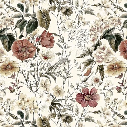 Livebor Vintage Floral Wallpaper Peel and Stick by LiveborDirectWallpaper