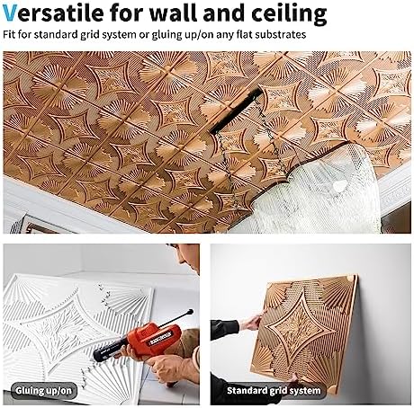 Art3d 24-Pack Waterproof 3D Drop Ceiling Tiles, 24 x 24 in - Image 6