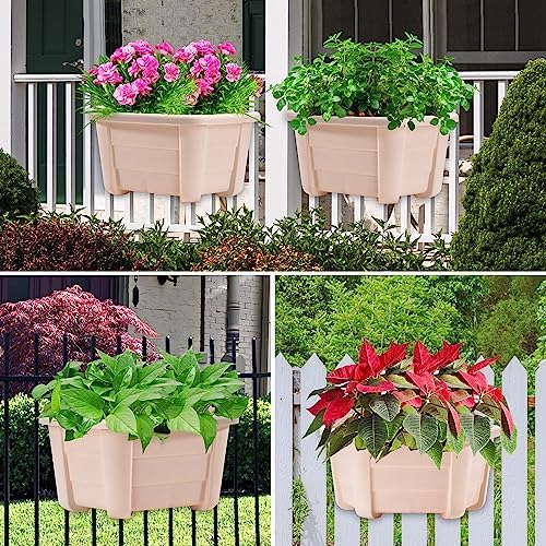 ORIMERC 9.8 inch Wood Imitated Wall Planter Pots - Image 6