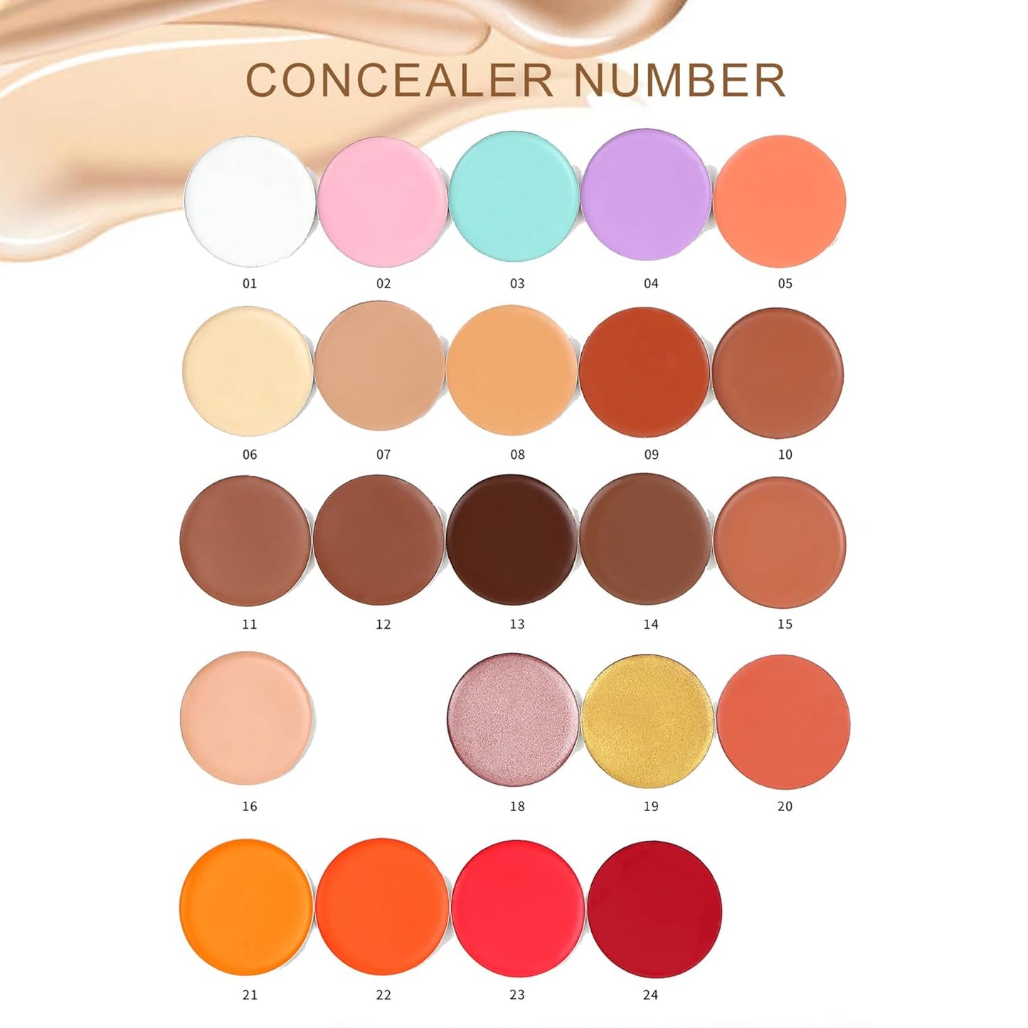 Cream Concealer Corrector Correcting Contour Makeup Set under Eye Concealer Cream Kit for Dark Circles and Blemish 11