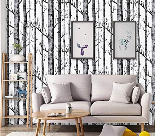 17.7" x 787" Birch Tree Wallpaper Peel and Stick Wallpaper - Image 2