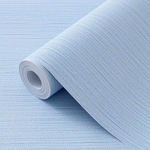 FUKU MON Matte Light Blue Peel and Stick Wallpaper Smooth Flat Printed V-Shaped by MeetyourallDIYneeds