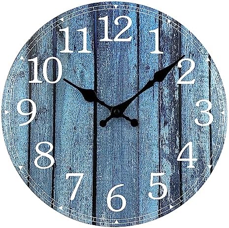 Plumeet Small Wall Clock, Rustic Coastal Country Village Clocks Decorative by Plumeet